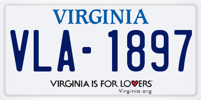 VA license plate VLA1897