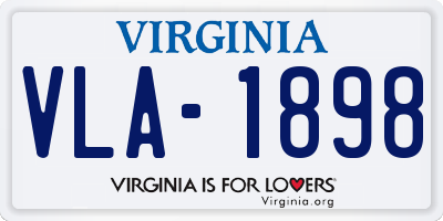 VA license plate VLA1898