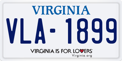 VA license plate VLA1899