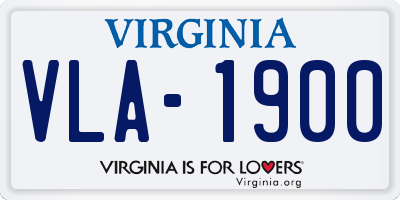 VA license plate VLA1900