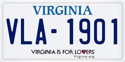 VA license plate VLA1901
