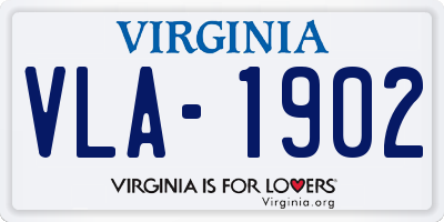 VA license plate VLA1902