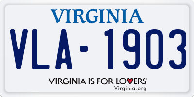 VA license plate VLA1903