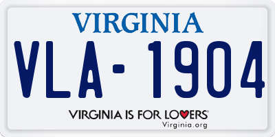 VA license plate VLA1904