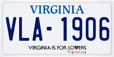 VA license plate VLA1906