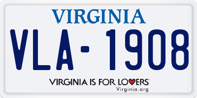 VA license plate VLA1908