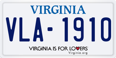 VA license plate VLA1910
