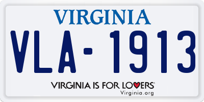 VA license plate VLA1913