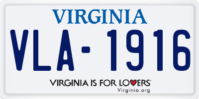 VA license plate VLA1916