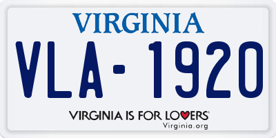 VA license plate VLA1920