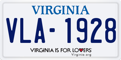 VA license plate VLA1928