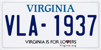 VA license plate VLA1937