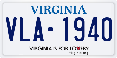 VA license plate VLA1940
