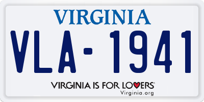VA license plate VLA1941