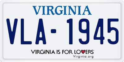 VA license plate VLA1945