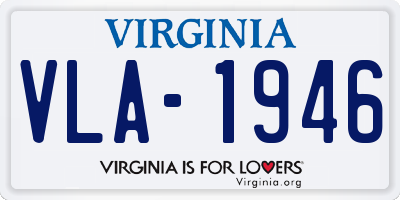 VA license plate VLA1946
