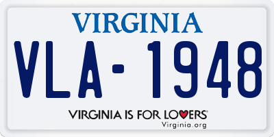 VA license plate VLA1948