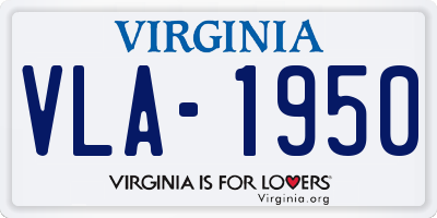 VA license plate VLA1950