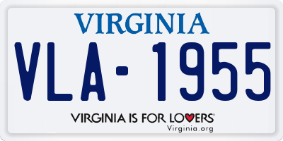 VA license plate VLA1955