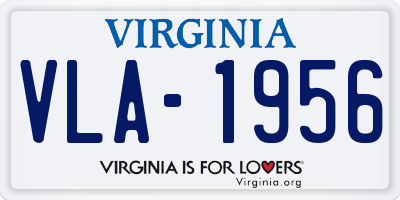 VA license plate VLA1956