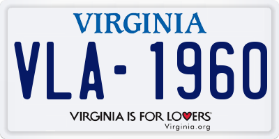 VA license plate VLA1960