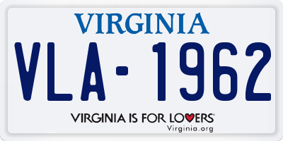 VA license plate VLA1962