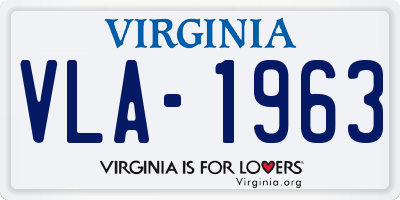 VA license plate VLA1963