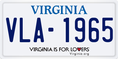 VA license plate VLA1965