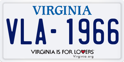 VA license plate VLA1966