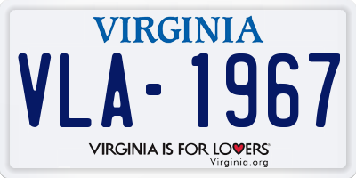 VA license plate VLA1967