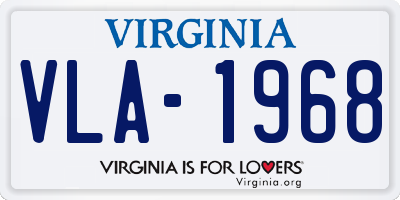 VA license plate VLA1968