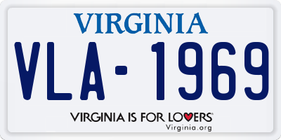 VA license plate VLA1969