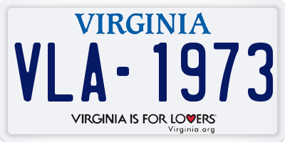 VA license plate VLA1973