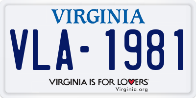 VA license plate VLA1981