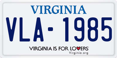 VA license plate VLA1985
