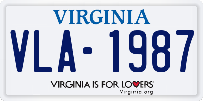 VA license plate VLA1987