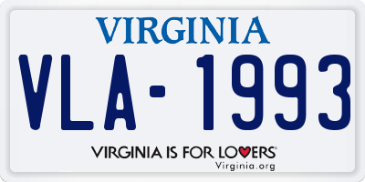 VA license plate VLA1993