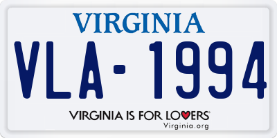 VA license plate VLA1994