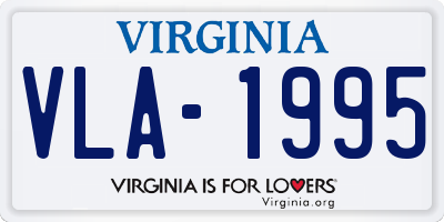 VA license plate VLA1995