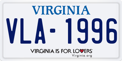 VA license plate VLA1996