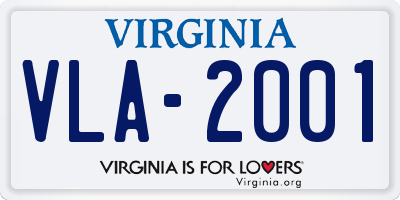 VA license plate VLA2001