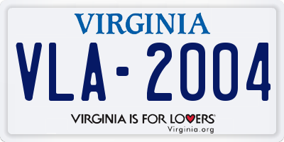 VA license plate VLA2004