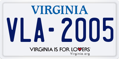 VA license plate VLA2005
