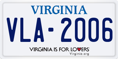 VA license plate VLA2006