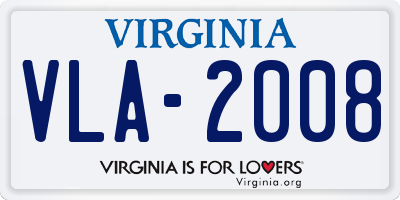 VA license plate VLA2008