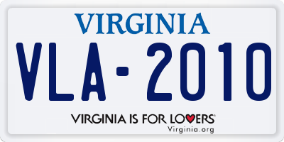VA license plate VLA2010