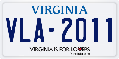 VA license plate VLA2011