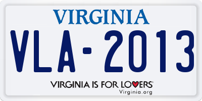 VA license plate VLA2013