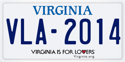 VA license plate VLA2014