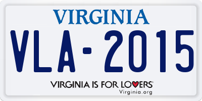 VA license plate VLA2015